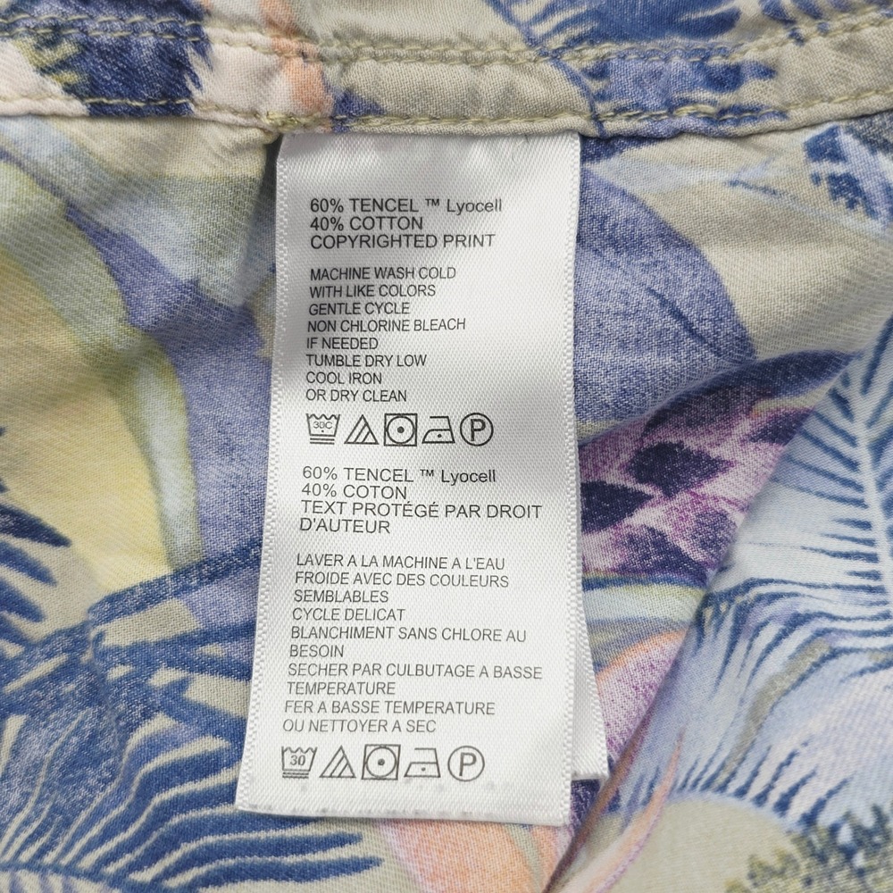 Tommy Bahama Mens XXL Tropical Floral Palm Print Tencel Cotton Shirt Blue Purple - Picture 8 of 9